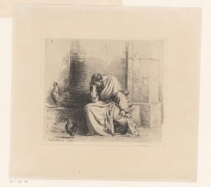 Pietro con gallo che canta