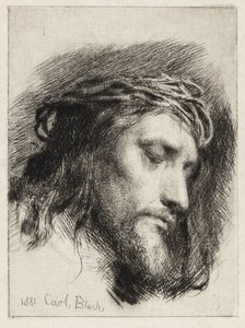 Testa di Cristo coronata di spine da Carl Bloch