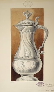 Design di una brocca di vino. Serie La dote della Granduchessa Maria Pavlovna, 1907-1908 da Carl Edvard Bolin company