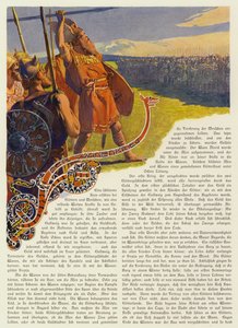 Odino che lancia la sua lancia per iniziare la guerra Aesir-Vanir da Carl Emil Doepler