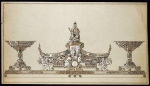 Disegno di un cesto ovale d