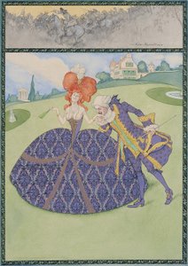 Coppia elegante in giardino ("Servire il re – servire le dame") da Carl Fischer Köystrand