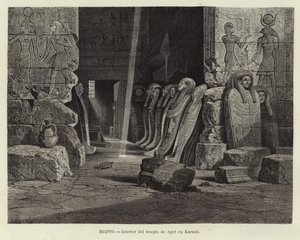 Egitto - Interno del tempio di Opet a Karnak da Carl Friedrich Heinrich Werner
