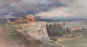 Vista di Norba da nord, verso San Felice Circeo, 1856 da Carl Friedrich Heinrich Werner
