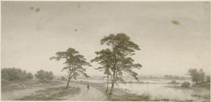Paesaggio pianeggiante con viandante da Carl Friedrich Lessing