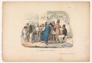 Bancarella di un libraio a Napoli da Carl Gustaf Hjalmar Mörner
