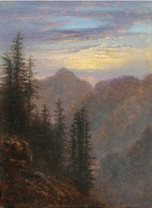 Paesaggio montano al crepuscolo