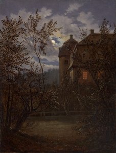 Schloss Milkel al chiaro di luna