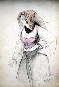 Studio di una signora in costume italiano