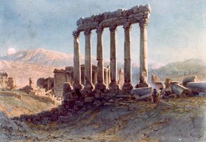 I resti del Tempio del Sole a Baalbek da Carl Haag