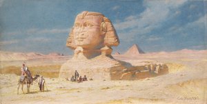 La Sfinge di Giza con la Piramide di Micerino, 1874