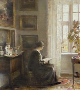 Lettura vicino a una finestra soleggiata da Carl Holsoe