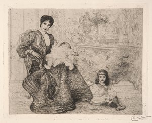 Dora Lamm e i suoi figli da Carl Larsson