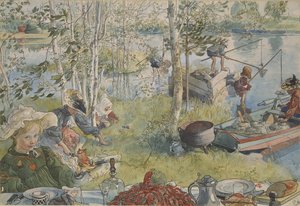 La pesca ai gamberi da Carl Larsson