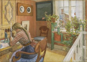 Scrivere lettere, 1912 da Carl Larsson