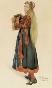 Lisbeth che suona la fisarmonica, 1909 da Carl Larsson