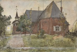 Vecchia chiesa di Sundborn, dalla serie A Home, c.1895 da Carl Larsson