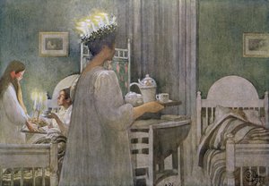 La Festa di Santa Lucia il 13 dicembre da Carl Larsson