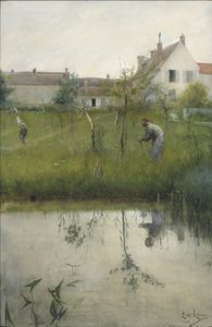 Il vecchio e il giardino del vivaio da Carl Larsson