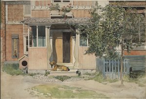 La veranda. Da Una casa (26 acquerelli) da Carl Larsson