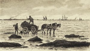 Contadini che trasportano alghe da Carl Locher