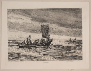 Barca da pesca nella risacca da Carl Locher