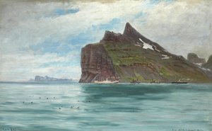 Vista da Capo Nord, in Islanda, dal viaggio della Royal Danish Journey del 1907 con il piroscafo SS Birma da Carl Locher
