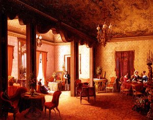 Interno del Salone della Zarina Alessandra nella Villa del Duca Serradifalco, Palermo da Carl Ludwig Rundt
