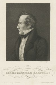 Ritratto di Felix Mendelssohn Bartholdy, c. 1840 da Carl Mayer