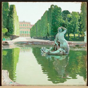 La bella fontana nel parco di Schönbrunn -1910 ... (dipinto su tela) da Carl Moll