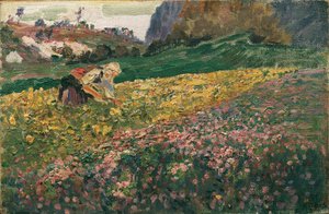 Ragazza nel prato fiorito da Carl Moll