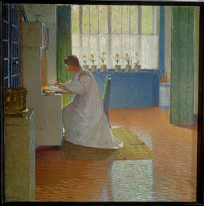 Il mio salotto (dipinto su tela) da Carl Moll