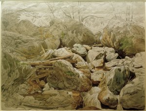 Cascata tra blocchi di roccia