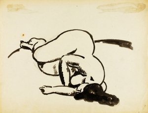 Nudo femminile sdraiato da Carl Newman
