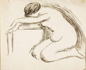 Nudo femminile in ginocchio
