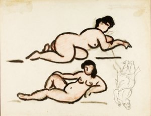 Due nudi femminili reclinati da Carl Newman