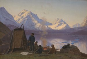 Un insediamento groenlandese presso un fiordo. Estate da Carl Rasmussen