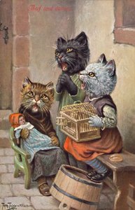 Cartolina umoristica con gatto