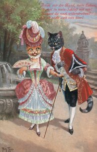 Cartolina umoristica di un gatto da Carl Robert Arthur Thiele