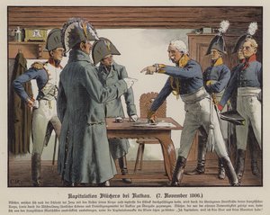 Il feldmaresciallo Blucher si arrende ai francesi a Katekau, 7 novembre 1806 da Carl Röchling