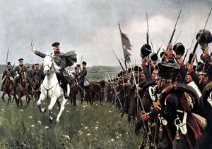 Generale Blucher prima della battaglia di Katzbach, 26 agosto 1813