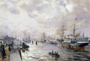 Navi a vela nel porto di Amburgo, 1889
