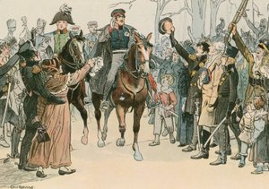 Federico Guglielmo III, Re di Prussia (1770-1840), che si rivolge al pubblico a Breslavia nel marzo 1813 da Carl Rohling