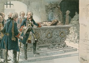 Federico il Grande (1712-1786) alla bara del Grande Elettore