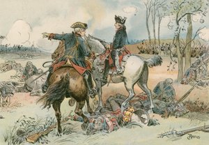 Federico il Grande alla battaglia di Kolin nel 1757 da Carl Rohling