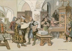 Giovanni Cicerone assiste al primo stampatore di libri a Stendal nel 1490 da Carl Rohling