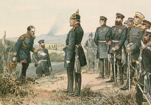Guglielmo I, Re di Prussia e Imperatore di Germania (1797-1888), riceve la resa di Napoleone III nel 1870 dopo la battaglia di Sedan