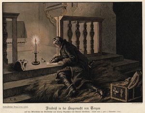 Federico il Grande di Prussia nella notte della vittoria alla Battaglia di Torgau
