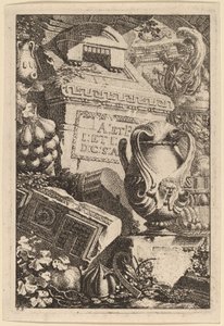 Fantasia di una tomba antica con frammenti di architettura e scultura da Carl Schütz