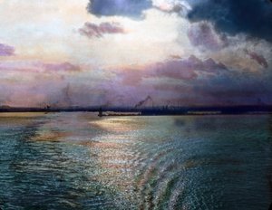Giappone, impressione della Baia di Tokyo vicino a Yokohama, circa 1920 da Carl Simon